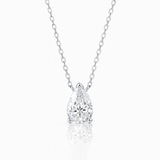 1ct - Pear Diamond Pendant – 18k White Gold
