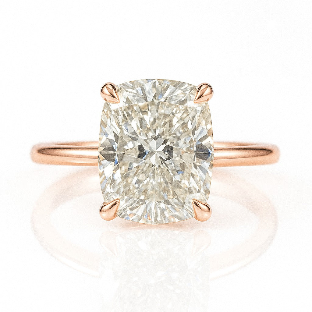 2.5 Carat Lab-Grown Cushion Diamond Solitaire Engagement Ring 18k White Gold