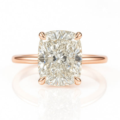 2.5 Carat Lab-Grown Cushion Diamond Solitaire Engagement Ring 18k White Gold