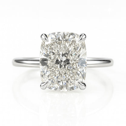 2.5 Carat Lab-Grown Cushion Diamond Solitaire Engagement Ring 18k White Gold
