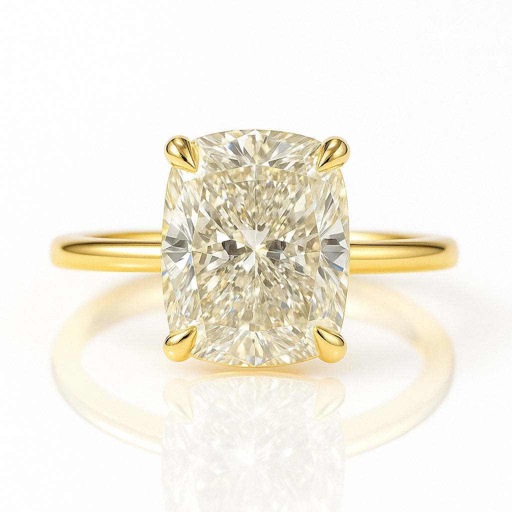 2.5 Carat Lab-Grown Cushion Diamond Solitaire Engagement Ring 18k White Gold