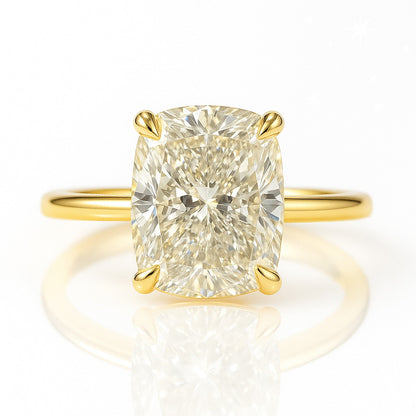 2.5 Carat Lab-Grown Cushion Diamond Solitaire Engagement Ring 18k White Gold