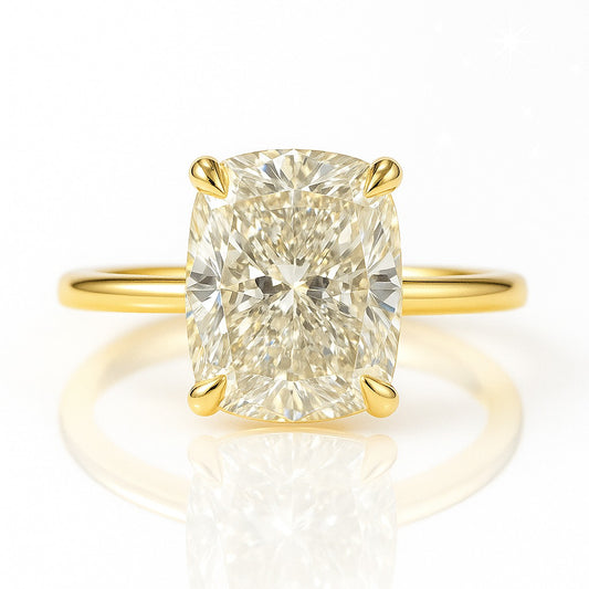 2.5 Carat Lab-Grown Cushion Diamond Solitaire Engagement Ring 18k White Gold