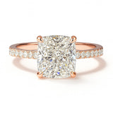 2.5 Carat Lab-Grown Diamond Band Engagement Ring – Cushion Cut 18k White Gold