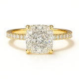 2.5 Carat Lab-Grown Diamond Band Engagement Ring – Cushion Cut 18k White Gold