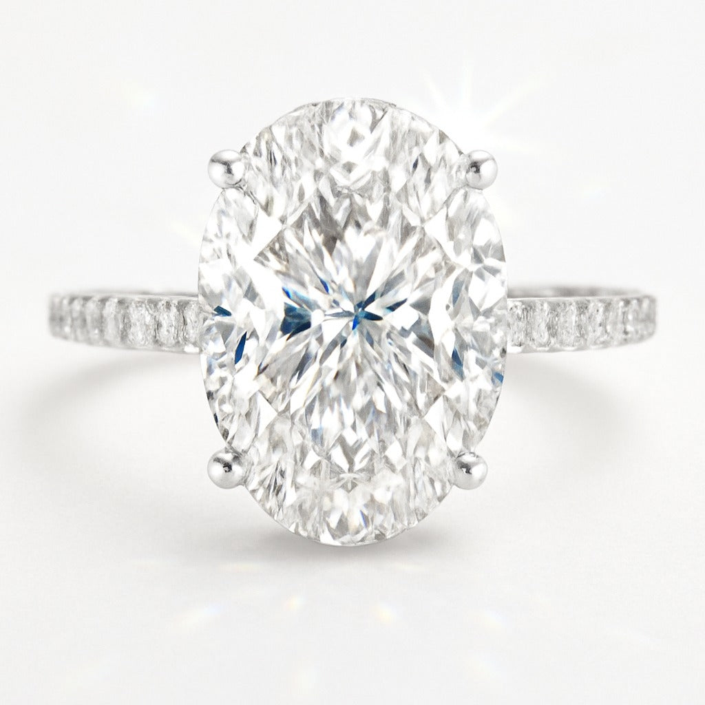 2.5 Carat Lab-Grown Diamond Band Engagement Ring – Oval Cut