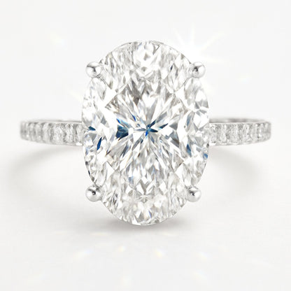 2.5 Carat Lab-Grown Diamond Band Engagement Ring – Oval Cut