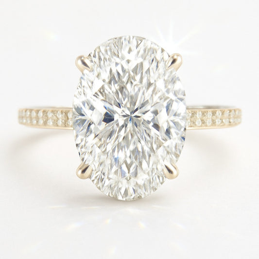 2.5 Carat Lab-Grown Diamond Band Engagement Ring – Oval Cut