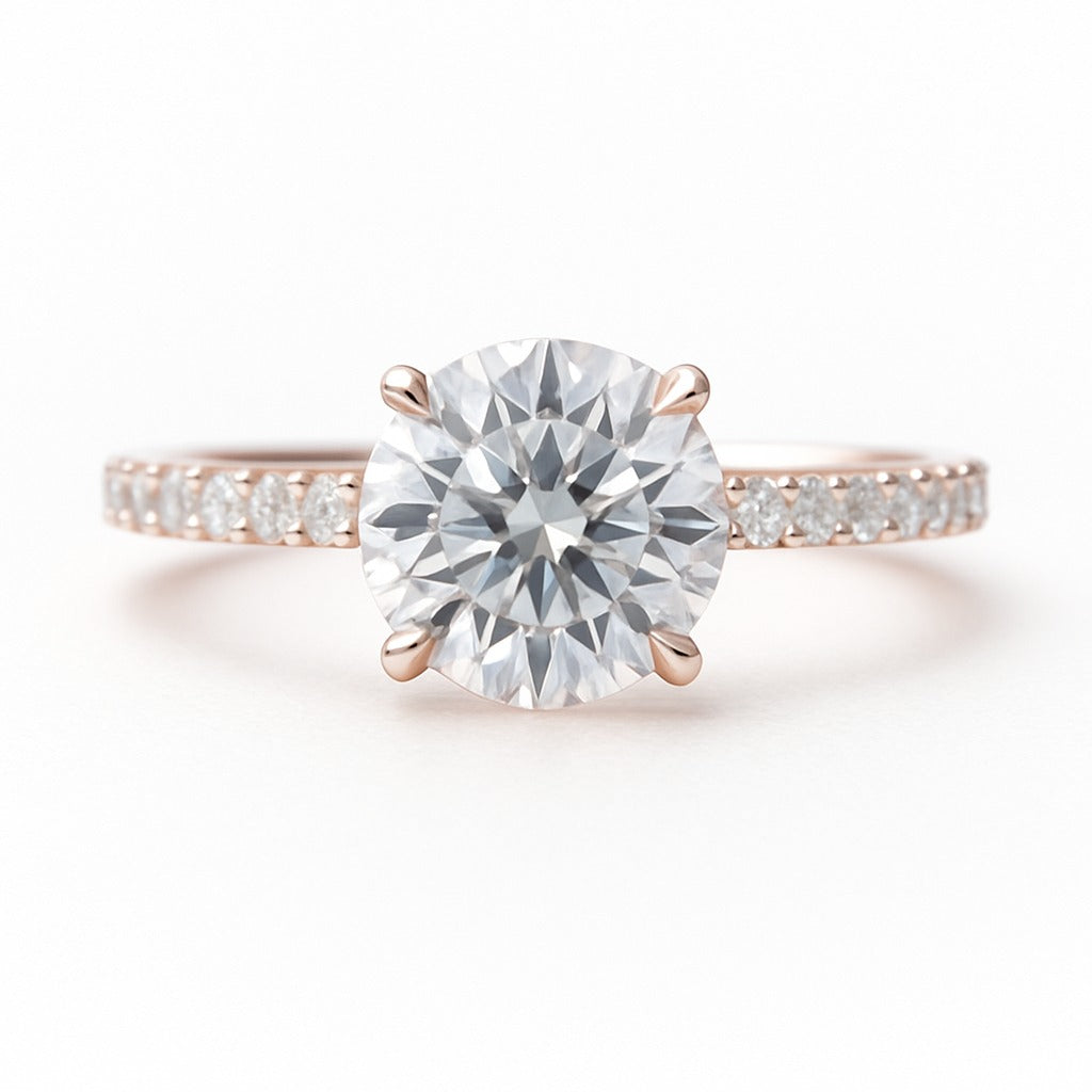 2.5 Carat Lab-Grown Diamond Band Engagement Ring – Round Cut