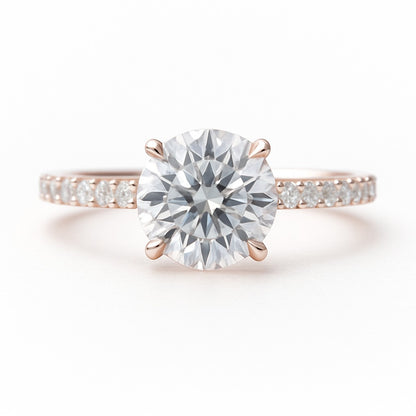 2.5 Carat Lab-Grown Diamond Band Engagement Ring – Round Cut