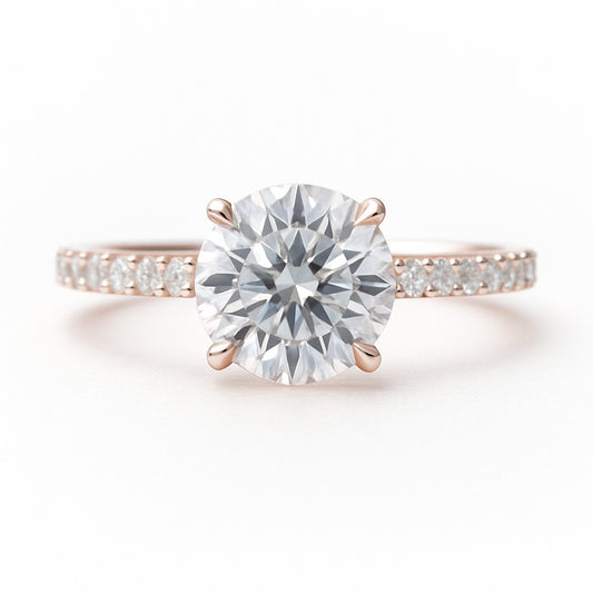 2.5 Carat Lab-Grown Diamond Band Engagement Ring – Round Cut