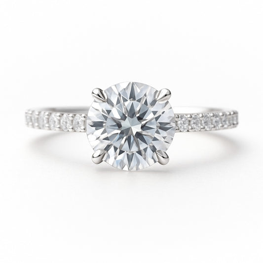 2.5 Carat Lab-Grown Diamond Band Engagement Ring – Round Cut