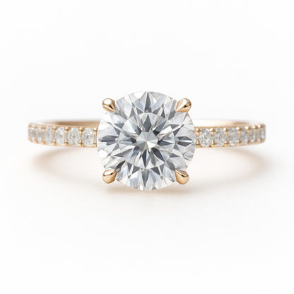 2.5 Carat Lab-Grown Diamond Band Engagement Ring – Round Cut