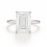 2.5 Carat Lab-Grown Emerald Cut Solitaire Engagement Ring - 18k Yellow Gold