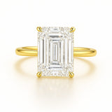 2.5 Carat Lab-Grown Emerald Cut Solitaire Engagement Ring - 18k Yellow Gold