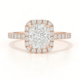 2.5 Carat Lab-Grown Halo Engagement Ring Radiant Diamond – 18k White Gold