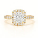 2.5 Carat Lab-Grown Halo Engagement Ring Radiant Diamond – 18k White Gold