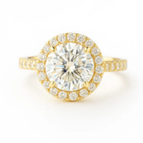 2.5 Carat Lab-Grown Halo Engagement Ring – Round Cut Diamond