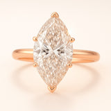2.5 Carat Lab-Grown Marquise Solitaire Engagement Ring - 18k Yellow Gold