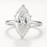 2.5 Carat Lab-Grown Marquise Solitaire Engagement Ring - 18k Yellow Gold