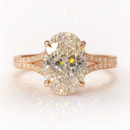2.5 Carat Lab-Grown Oval Diamond Band Engagement Ring