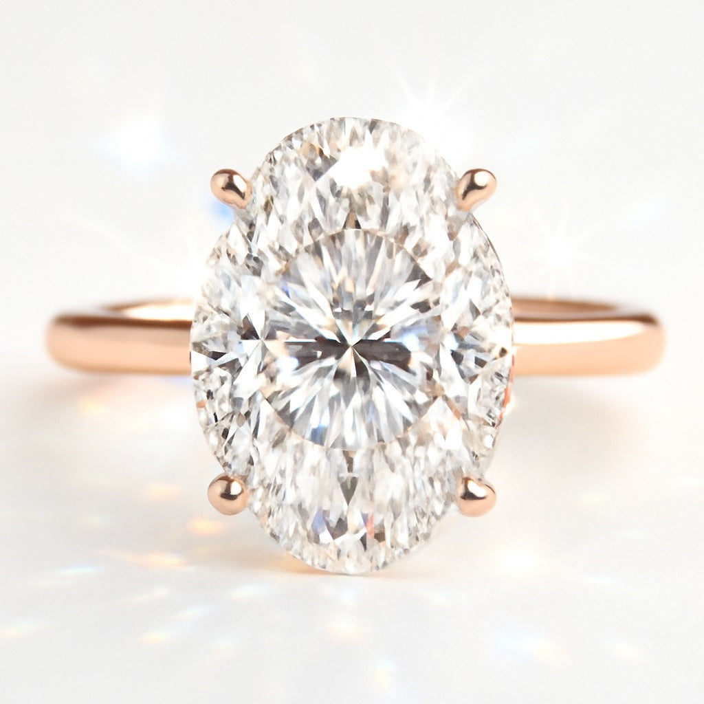 2.5 Carat Lab-Grown Oval Diamond Solitaire Engagement Ring
