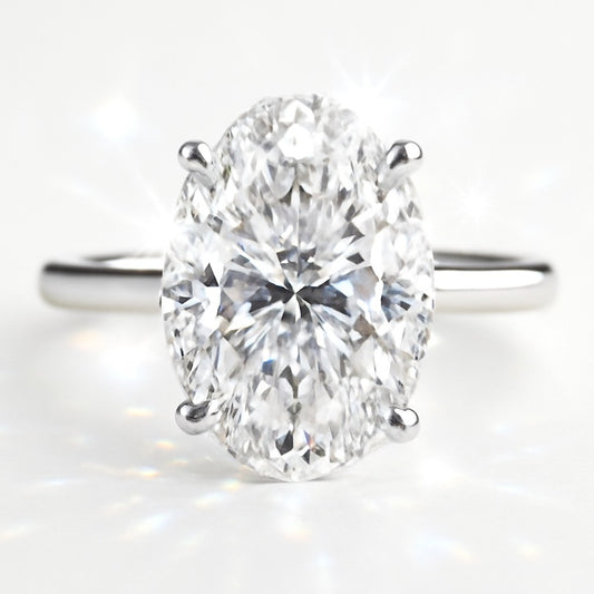 2.5 Carat Lab-Grown Oval Diamond Solitaire Engagement Ring