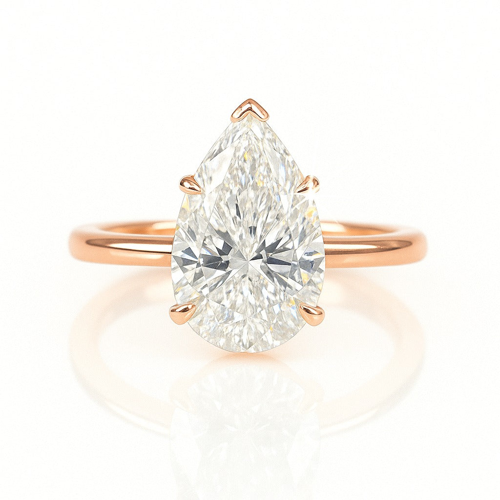 2.5 Carat Lab-Grown Pear Solitaire Engagement Ring 18k White Gold