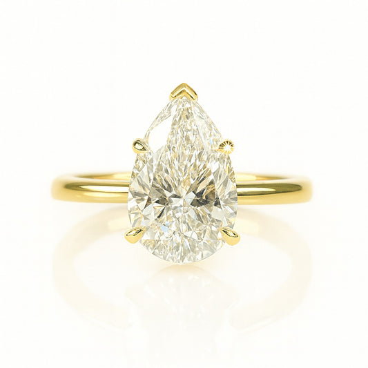 2.5 Carat Lab-Grown Pear Solitaire Engagement Ring 18k White Gold