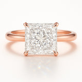 2.5 Carat Lab-Grown Princess Cut Solitaire Engagement Ring - 18K White Gold