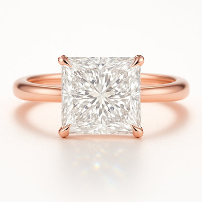 2.5 Carat Lab-Grown Princess Cut Solitaire Engagement Ring - 18K White Gold