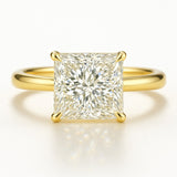 2.5 Carat Lab-Grown Princess Cut Solitaire Engagement Ring - 18K White Gold