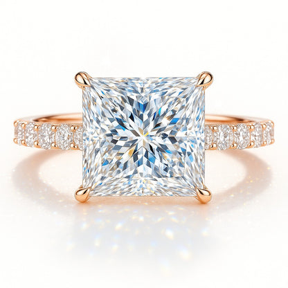 2.5 Carat Lab-Grown Princess Diamond Band Engagement Ring 18K White Gold