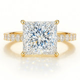 2.5 Carat Lab-Grown Princess Diamond Band Engagement Ring 18K White Gold