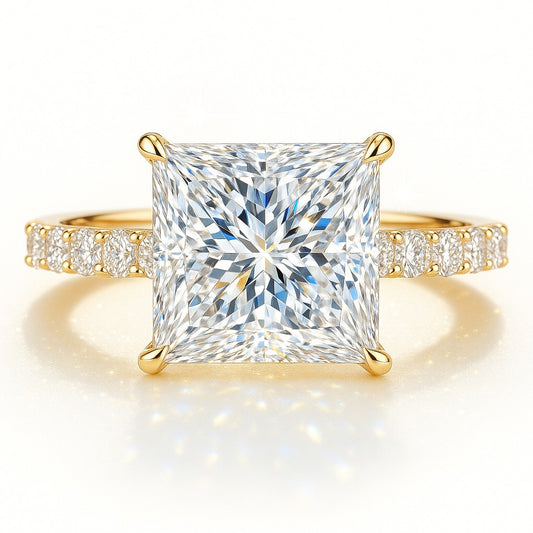 2.5 Carat Lab-Grown Princess Diamond Band Engagement Ring 18K White Gold