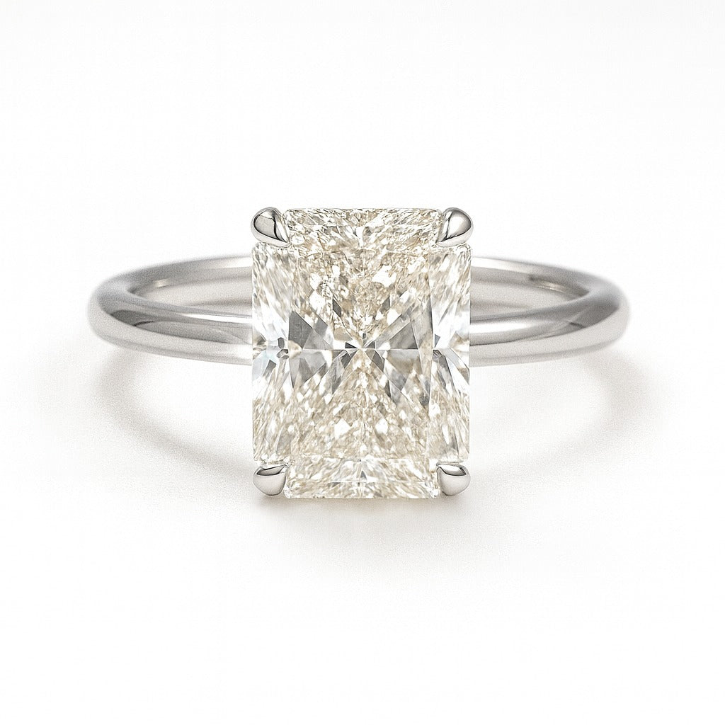 2.5 Carat Lab-Grown Solitaire Engagement Ring – Radiant Cut Diamond