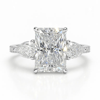 2.5 Carat Lab-Grown Trilogy Engagement Ring – Radiant Cut Diamond