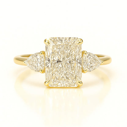 2.5 Carat Lab-Grown Trilogy Engagement Ring Radiant Cut Diamond – 18k White Gold