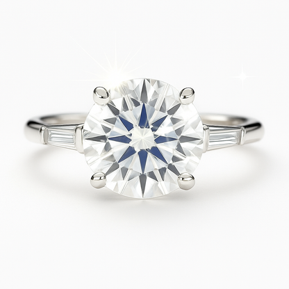 2.5 Carat Lab-Grown Trilogy Engagement Ring – Round Brilliant Diamonds