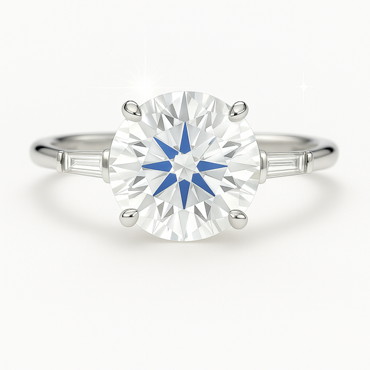 2.5 Carat Lab-Grown Trilogy Engagement Ring – Round Brilliant Diamond