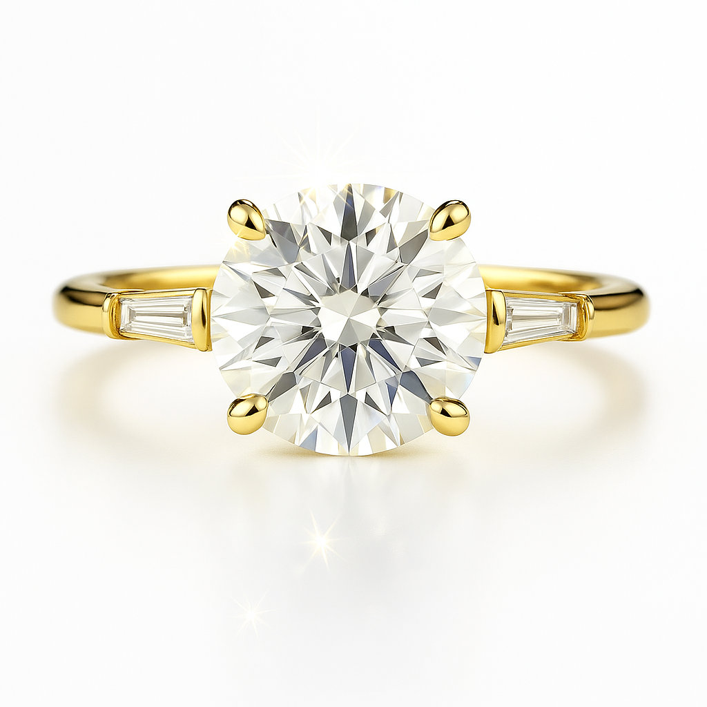 2.5 Carat Lab-Grown Trilogy Engagement Ring – Round Brilliant Diamonds