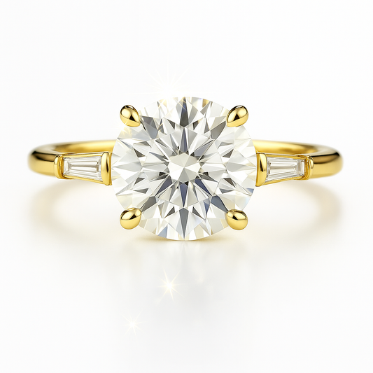 2.5 Carat Lab-Grown Trilogy Engagement Ring – Round Brilliant Diamonds