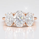 2.5 Carat Lab-Grown Trilogy Engagement Ring with Oval Diamond
