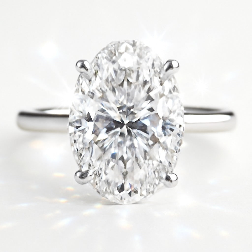 2.5 Carat Oval Lab-Grown Diamond Solitaire Engagement Ring