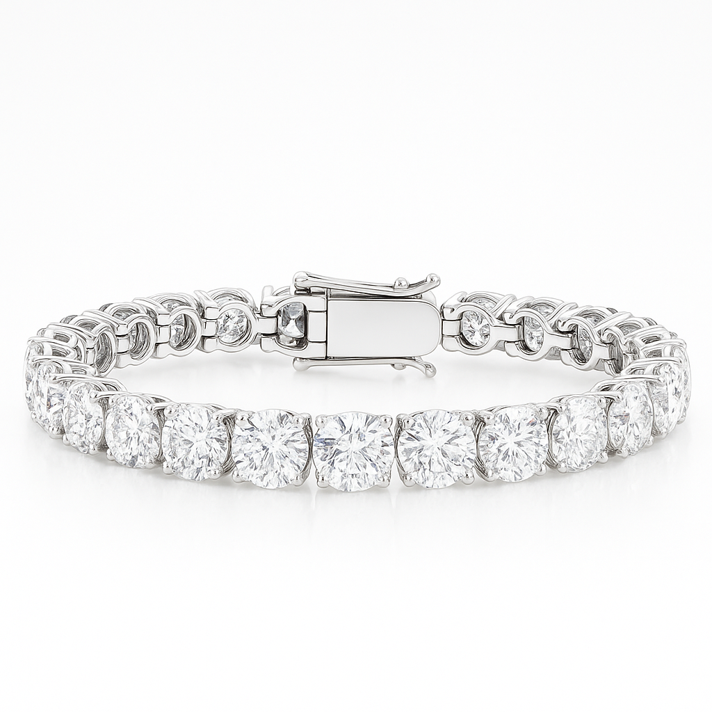 27ct Lab-Grown Diamond Tennis Bracelet in Yellow Gold