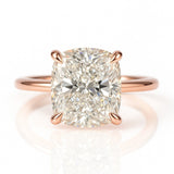 2 Carat Cushion Cut Lab-Grown Diamond Solitaire Engagement Ring 18k Yellow Gold