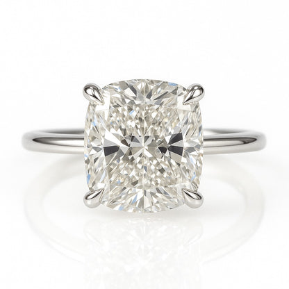 2 Carat Cushion Cut Lab-Grown Diamond Solitaire Engagement Ring 18k Yellow Gold