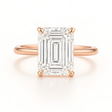 2 Carat Lab-Grown Emerald Cut Diamond Solitaire Engagement Ring in 18k White Gold