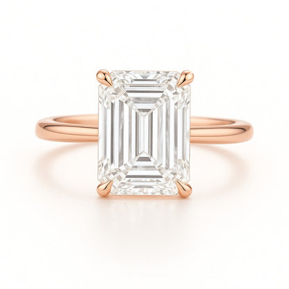 2 Carat Lab-Grown Emerald Cut Diamond Solitaire Engagement Ring in 18k White Gold