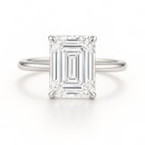 2 Carat Lab-Grown Emerald Cut Diamond Solitaire Engagement Ring in 18k White Gold